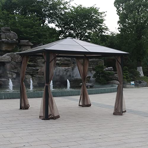 Garden Lucky Replacement Gazebo Mosquito Netting 4 Panels For Patio Garden Backyard (10'X13', Brown, Only Netting) #TOP7