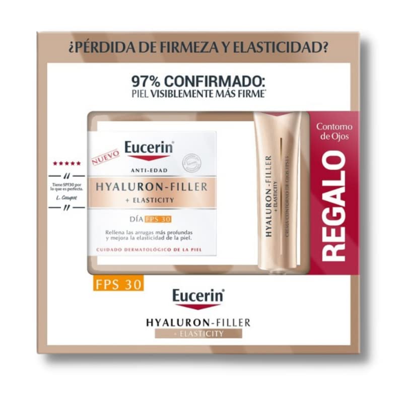 Eucerin Pack Hyaluron Filler Elasticity Crema SPF30+ 50ml + Contorno Ojos Regalo 15ml