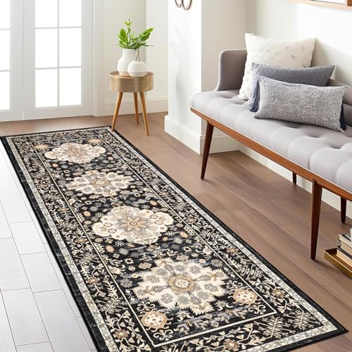 Pauwer Boho Hallway Runner Rug 2x6 Washable Entryway Area Rugs Non Slip Farmhouse Vintage Floor Mat Carpet Runner for Hallways Laundry Room Kitchen Bathroom Bedroom