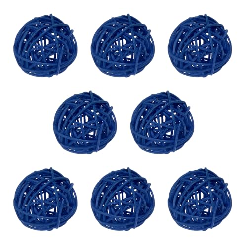 M METERXITY 8-Pack Bolas De Rattan Decorativas 50mm/2 Pulgadas Relleno para Floreros Y Cuencos para Navidad/Bodas/Acción De Gracias/Manualidades/Decoración del Hogar [Azul]