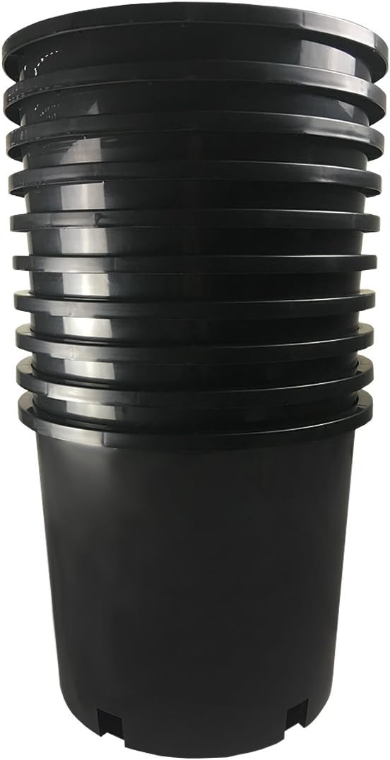 Calipots 10Pack 15 Gallon Premium Black Plastic Nursery