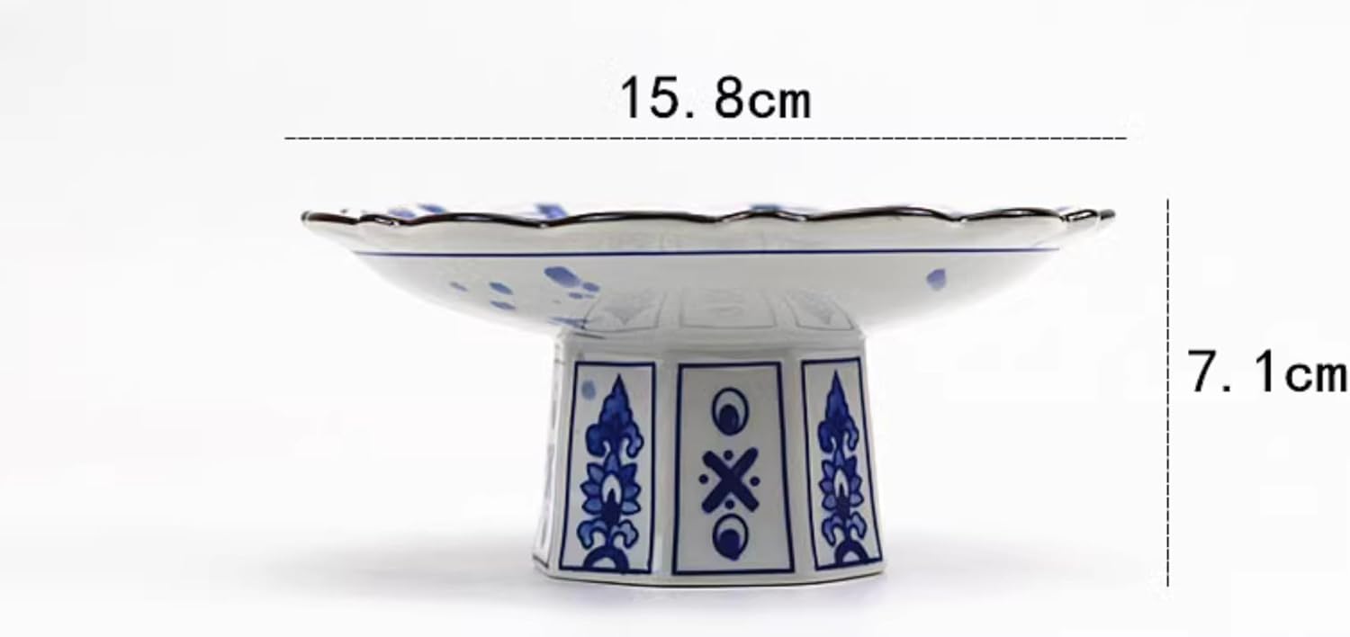 15.8cm Ceramic Dessert Plate Snack Plate Blue and White Porcelain Plate Creative Household Use