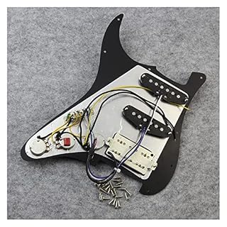 BIPROS 5 pièces de Guitare électrique précâblées chargées par ramassage Pickguard SSH HSS (Color : Nero) - Les Beatles, Paul McCartney, John Lennon, RIngo Starr, George Harrison BIPROS 5 pièces de Guitare électrique précâblées chargées par ramassage Pickguard SSH HSS (Color : Nero) – Image 4