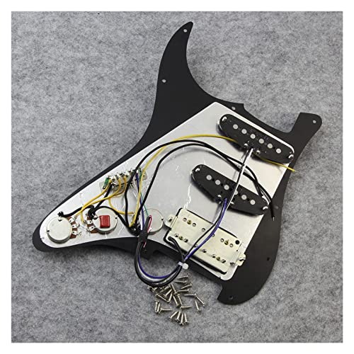 BIPROS 5 pièces de Guitare électrique précâblées chargées par ramassage Pickguard SSH HSS (Color : Nero) - Les Beatles, Paul McCartney, John Lennon, RIngo Starr, George Harrison BIPROS 5 pièces de Guitare électrique précâblées chargées par ramassage Pickguard SSH HSS (Color : Nero) – Image 5