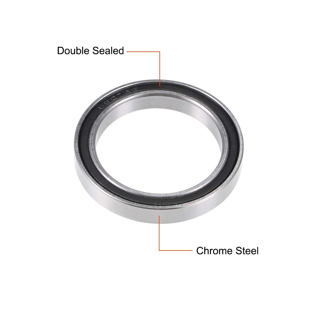 6807-2RS Ball Bearings - Double Sealed Chrome Steel -2