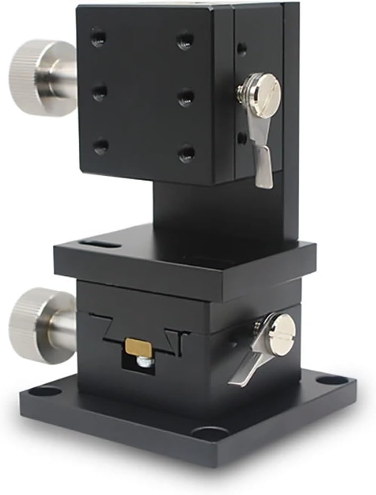 Micrometer Sliding Table XZ Axis LWE4040 40 * 40 Dovetail Groove Sliding Table Manual Platform Rack and Pinion Drive Knob Fine-Tuning Slide