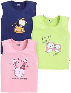 MOON KIDS Boys & Girls Vest (Multicolor, Pack of 3) | You May Receive Any Colour or Print| Price In India