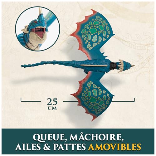 Dreamworks Dragons - Figurine Dragon Tempête + Viking Astrid - Figurine Articulée Tempête 25 Cm Et Sa Dresseuse 10 Cm - Cadeau Enfant - Jouet Enfant 4 Ans Et + Inspiré Du Film How To Train Your Dragon