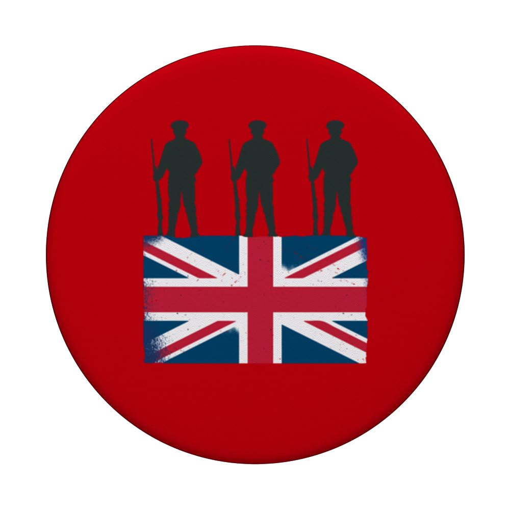 Remembrance Day Remember The Fallen British Flag Veteran Men PopSockets Swappable PopGrip, Black - Image 3