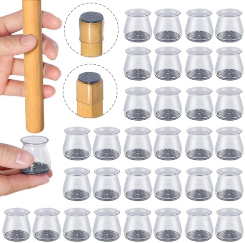 32 szt. Nakładki ochronne na nogi krzeseł, Przezroczyste silikonowe nakładki ...