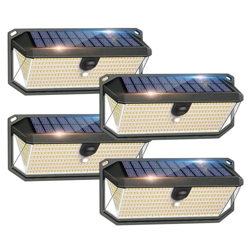 SyouHome Solar Lights Outdoor, 4000LM 380 LEDs Solar Motion Lights Outdoor Waterproof, 3 Modes...