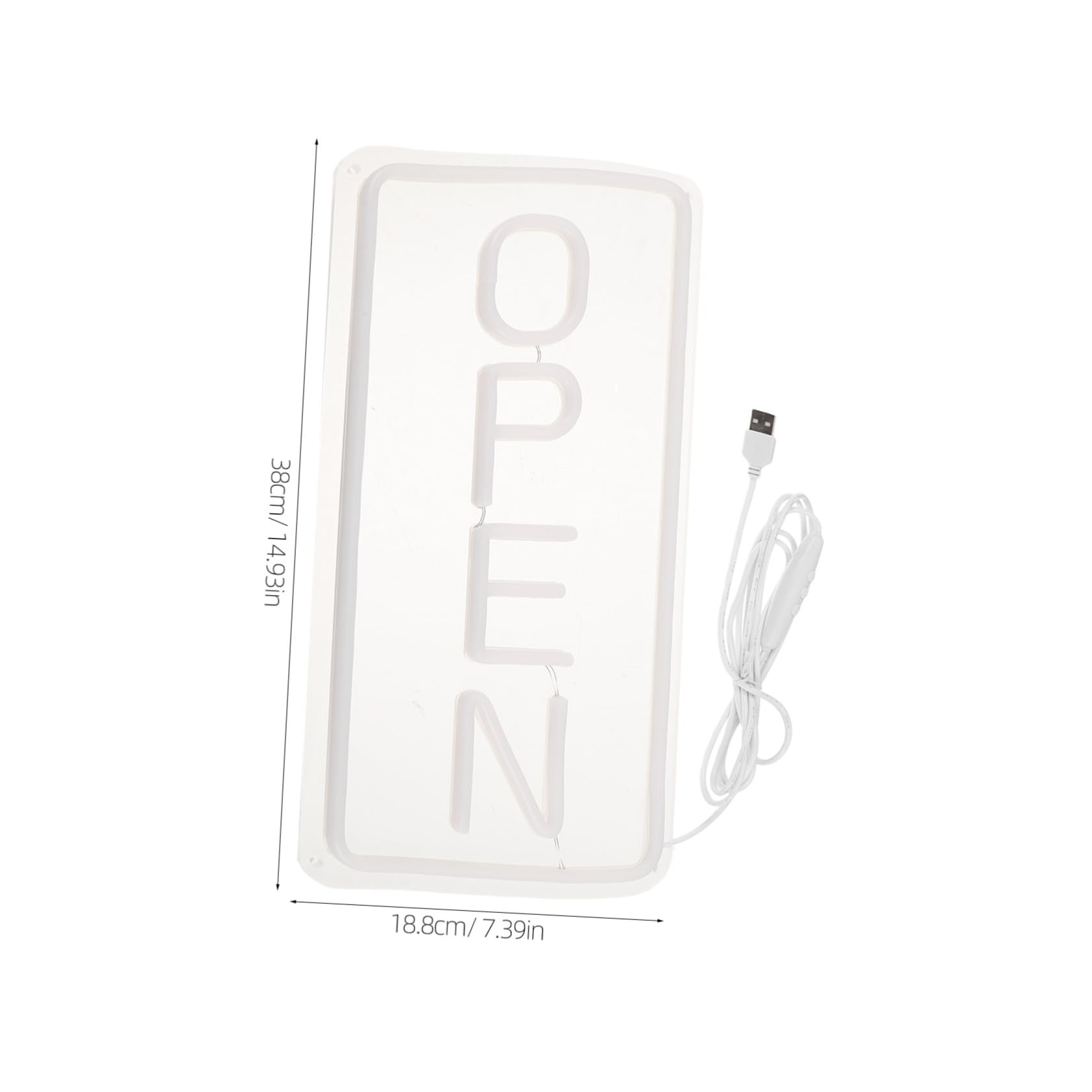 BESTYASH Letrero de Neón Vertical para Cafetería Dormitorio Pared Luz LED Acrílica Transparente Letrero Luminoso Abierto para Fiesta