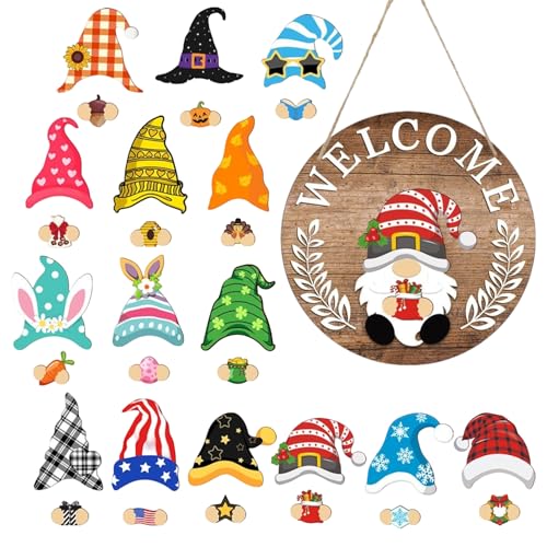 Decoración de gnomos en madera reutilizable con acabados artesanales duraderos 2