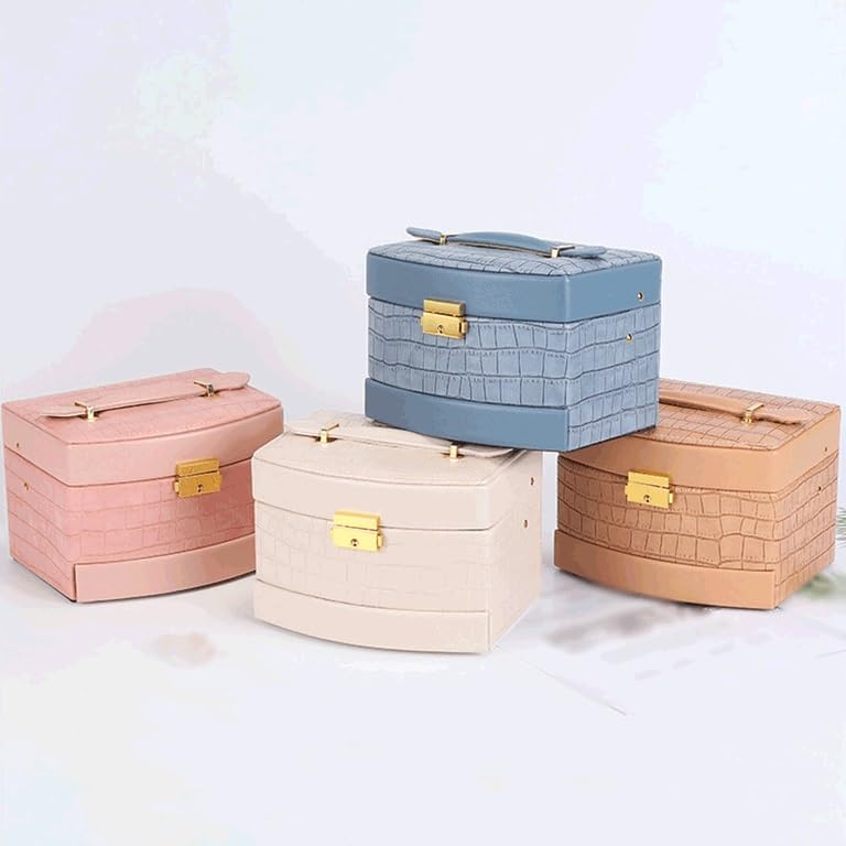 Joyero pendientes de múltiples capas con cajón extraíble para proteger pulseras 4