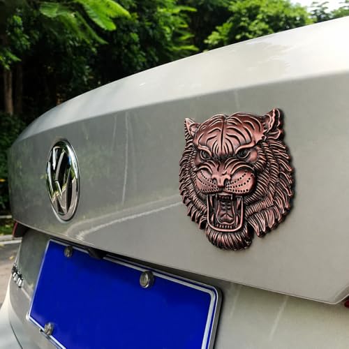 Image of Tiger 3D Metal Emblem for Cars & Bikes, Brass, Small 5.5 x 5.5 cm