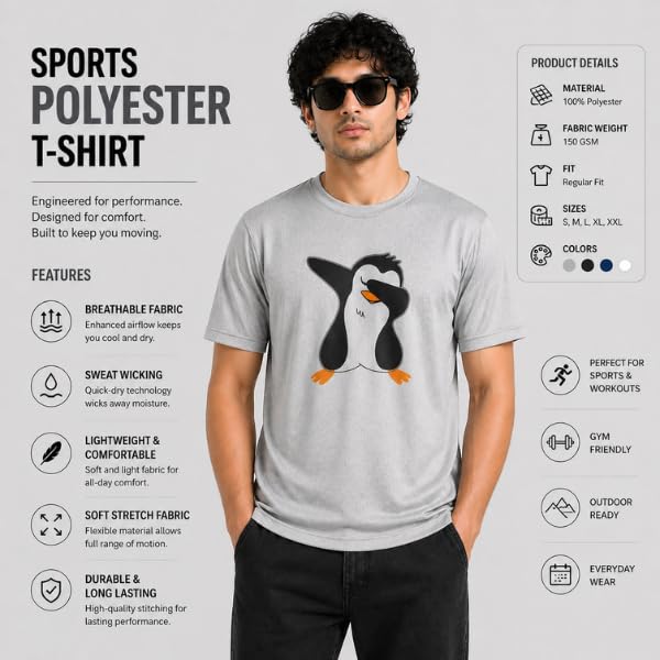 Image of The Unusual Men's Graphic Printed T-Shirt, Stylish Cartoon Character Print Crew Neck Half Sleeve Casual T-Shirt, Soft Comfortable Regular Fit Tee for Everyday, Streetwear & Outings