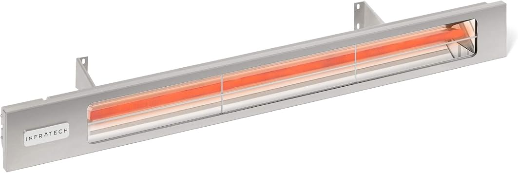Infratech SL-4024 SS Slimline Series Single Element Electric Patio Heater 63.5" Long, 4000 Watts, 240 Votls, Stainless Steel Finish