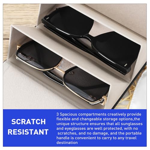 Image of Travel Sunglasses Organizer, Sunglasses Travel Case for Multiple Pairs, Multiple Glasses Travel Case for Women, Men