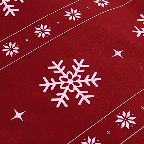 Vaulia Soft Microfiber Christmas Bedding Duvet Cover Set, Snowflake Pattern Design for Holidays, Red Color - Queen Size (1 Duvet Cover and 2 Pillow Shams) - Image 6