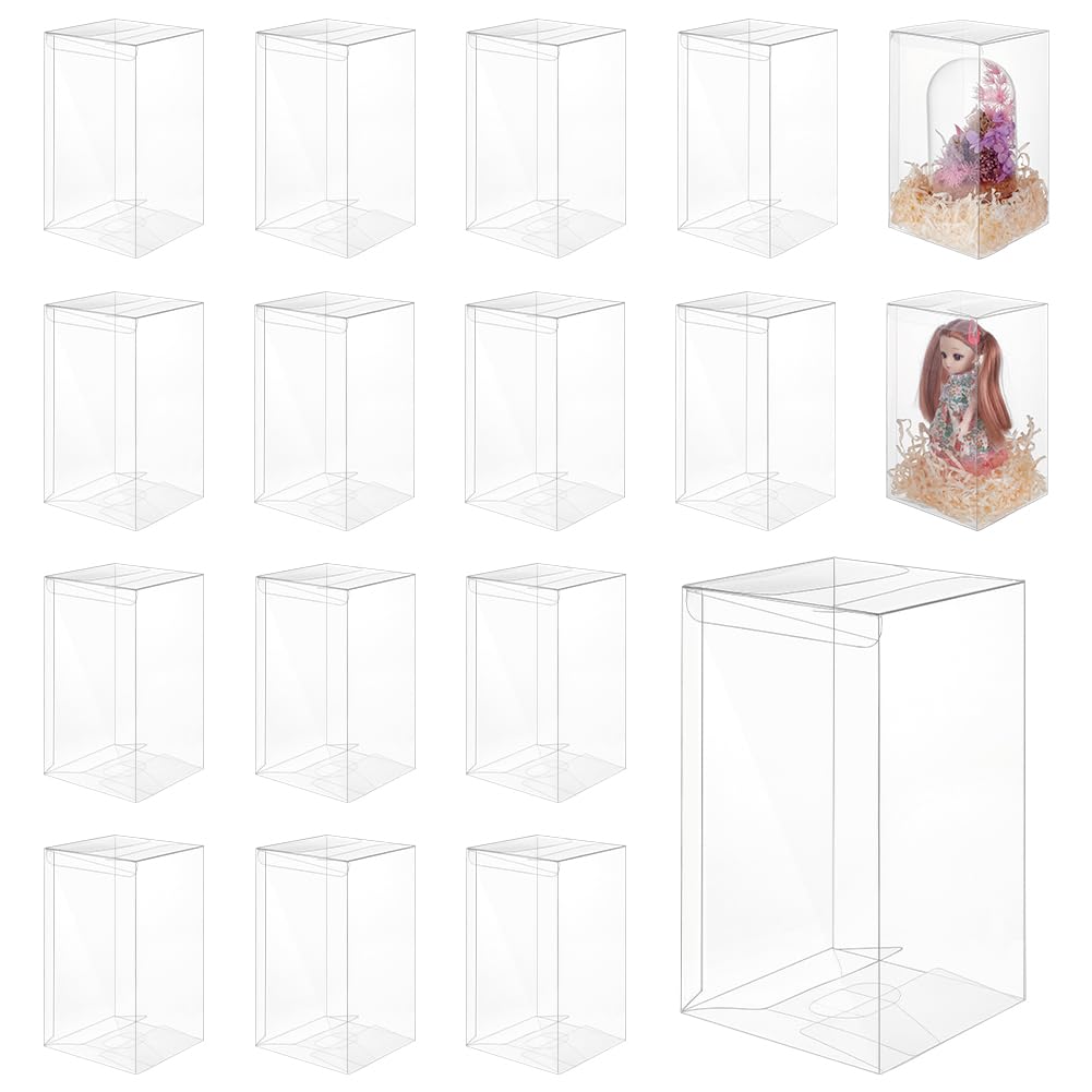 BENECREAT 20 pz Scatole Regalo In PVC Trasparente, Scatole Portaconfetti In PVC Trasparente Da 10x10x18cm per Matrimoni, Saint Valentine, Feste di Compleanno, Cioccolatini e Caramelle