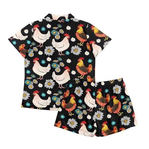 Image of Women's Short Sleeve Sleepwear Pajamas Nightwear with Pockets | skin-friendly breathable material resists pilling fading and deformation after repeated washing