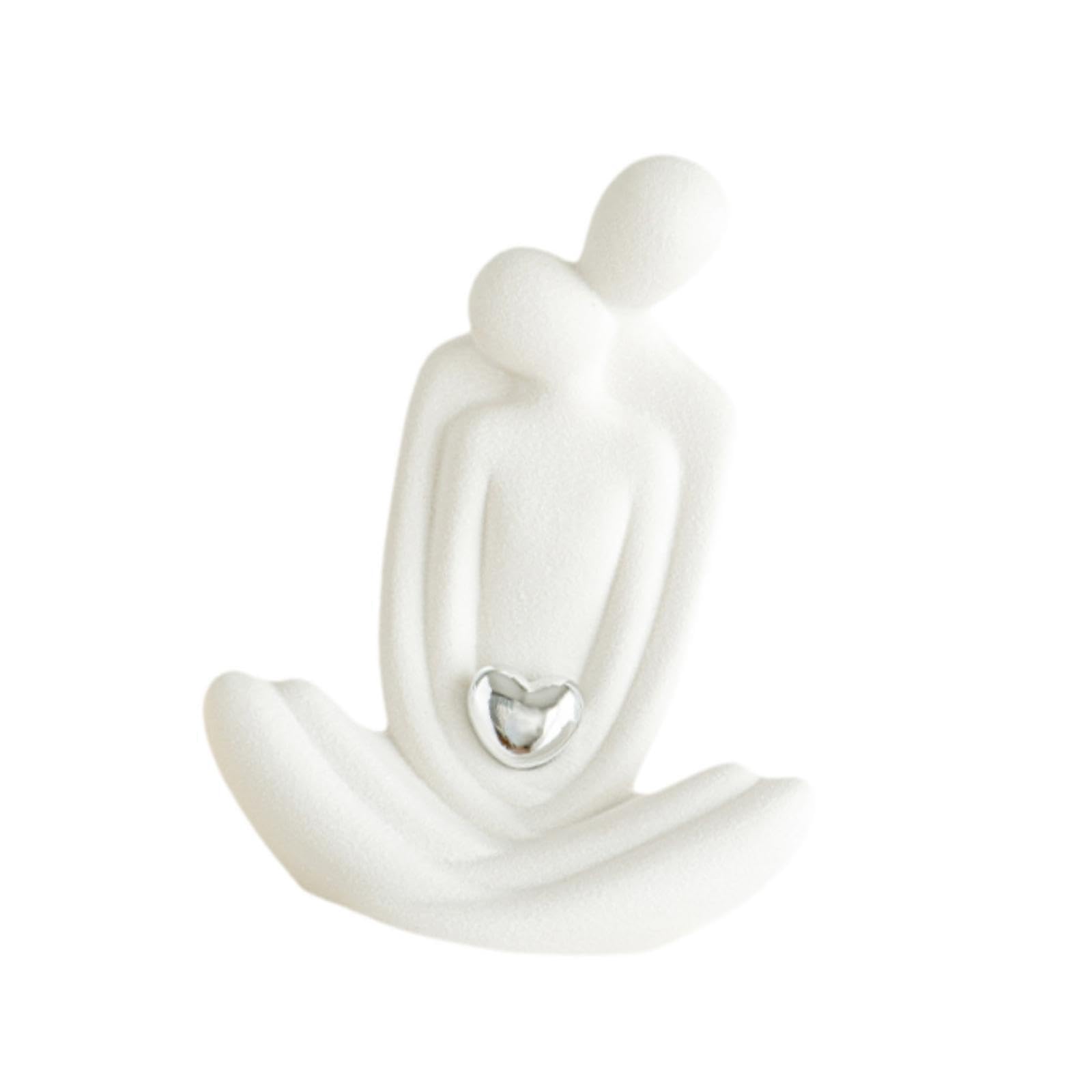 PIXZCSA Elegant Hugging Couple Figurine Statue Romantic Valentines Day Gift For Modern Decor Couple Statue Bedroom Cabinet Table, Silver