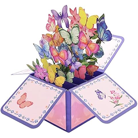 3D Butterflies Flower Basket Pop Up Card Cover