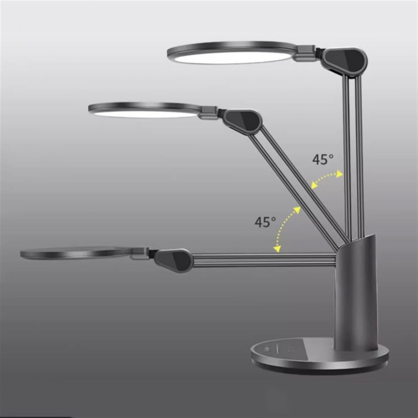 Lampa biurkowa LED, lampa biurkowa, 20 W, wtyczka dotykowa, lampa biurkowa z 3 trybami oświetlenia i bezstopniowym przyciemnianiem, nowoczesna lampa do czytania z automatycznym timerem 45 min