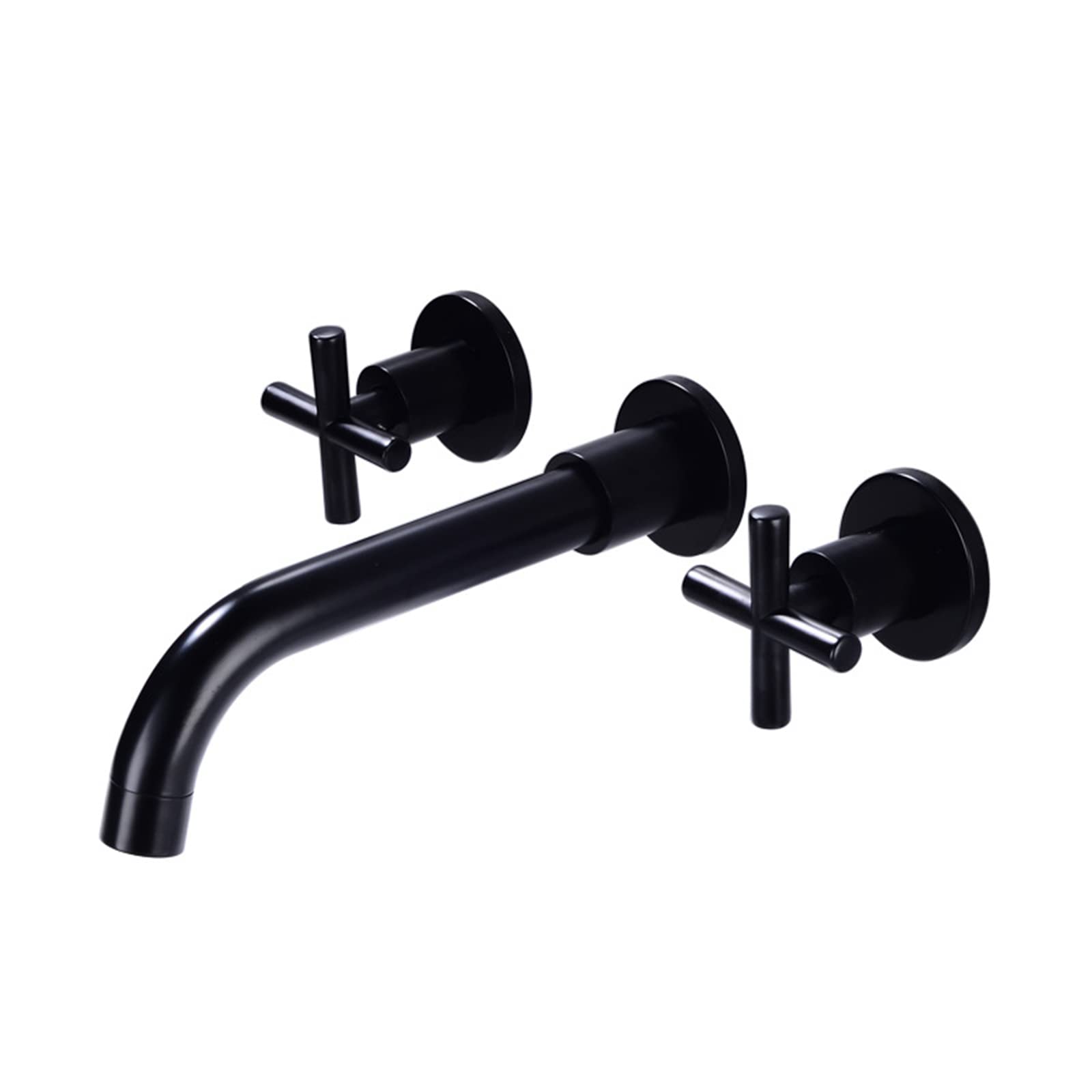 Nvsfzgiyg Nero Bathroom Faucet Wall Mounted, Solid Brass, 360 Swivel Spout Sink, Double Cross Handles, Mount, Gold(Nero)