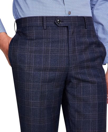 Tallia Mens Slim Fit Stretch Plaid Dress Pants Slacks3