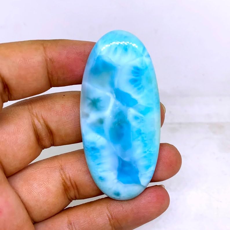 Larimar véritable cabochon pour pendentif unique, la pierre de sérénité azur