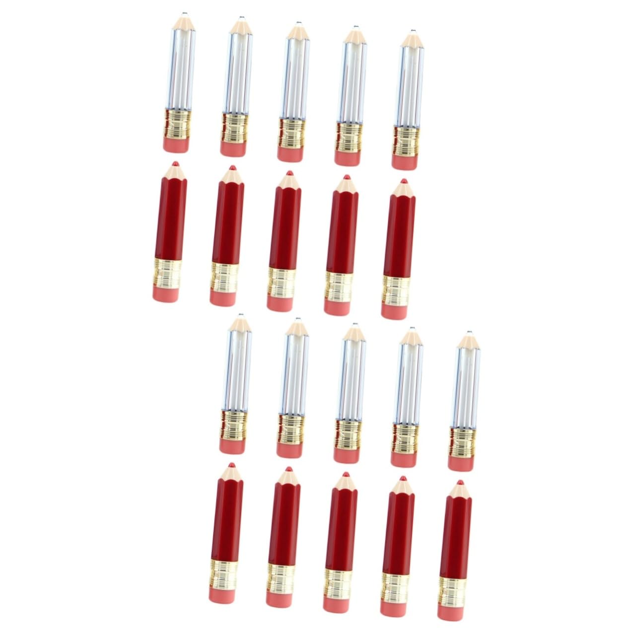 2 Set Matita Vuoto Tinta Lucidalabbra Tubi Trasparenti Balsamo Lucidalabbra Trasparente Cercatore Fai Da Te Bellezza 10 pezzi * 2