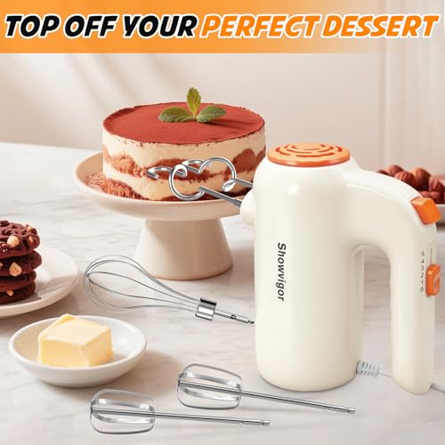 Image of Hand Mixer, 5-Speed Electric Whisk with Turbo Boost Includes 5 Stainless Steel Attachments - Great Stand Mixer Alternative for Baking Cakes, Bread & More