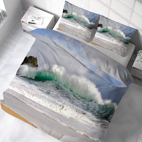 Parure de lit 240 x 260 flots en microfibre douce et finitions premium - 5