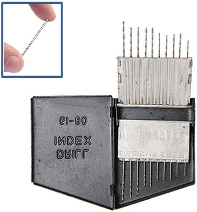 20pc HSS Twist Micro Mini Drill Gauge Set Index 61-80 & Swivel Pin Vise Kit