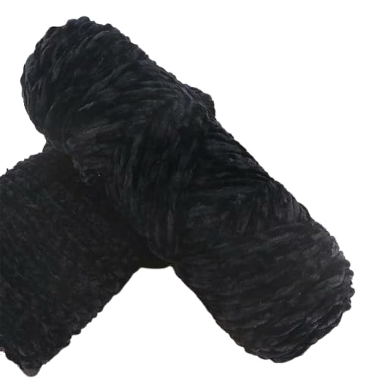 Yarn Velvet Knitting Yarn Soft Crochet Ball Craft Multi Colors, Ideal for Beginners Kids Crafts (Black)