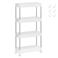 SONGMICS Carrello Portaoggetti a 4 Livelli, Carrello con Ruote