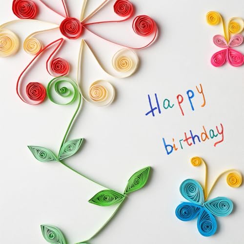 Prasacco 12 Stück Quilling Stifte, Edelstahl Papier Quilling Stift mit Kunststoffgriff Multifunktion Origami Rolling Pen für DIY-Papierbasteln (Hellrosa, Rosenrot, Dunkelblau, Hellblau)