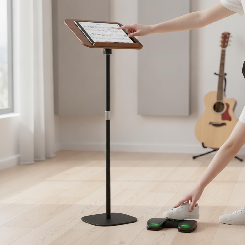 predolo Atril de Lectura Ajustable con Pomo para Pasar Páginas de Madera y Acero al Carbono para Músicos Lectores y Oficinistas Adecuado para Uso en Casa y