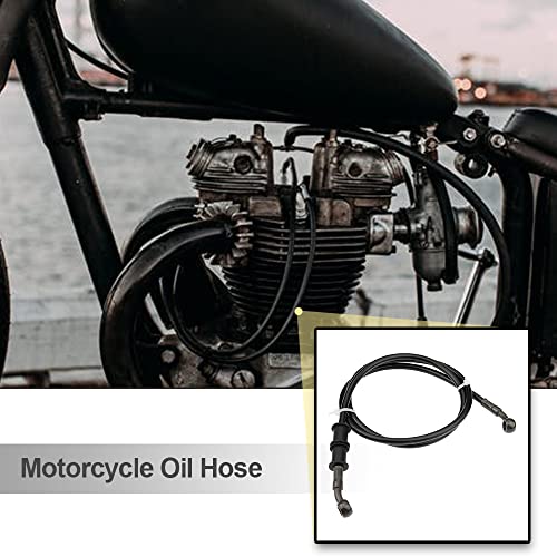 Mtsooning Motorcycle Hydraulic Line, 120Cm Universal Braided Steel Clutch Oil Pipe, Black Gas Fuel Hose Pvc Tube Replacement For Pit Dirt Atv Motocross #TOP4