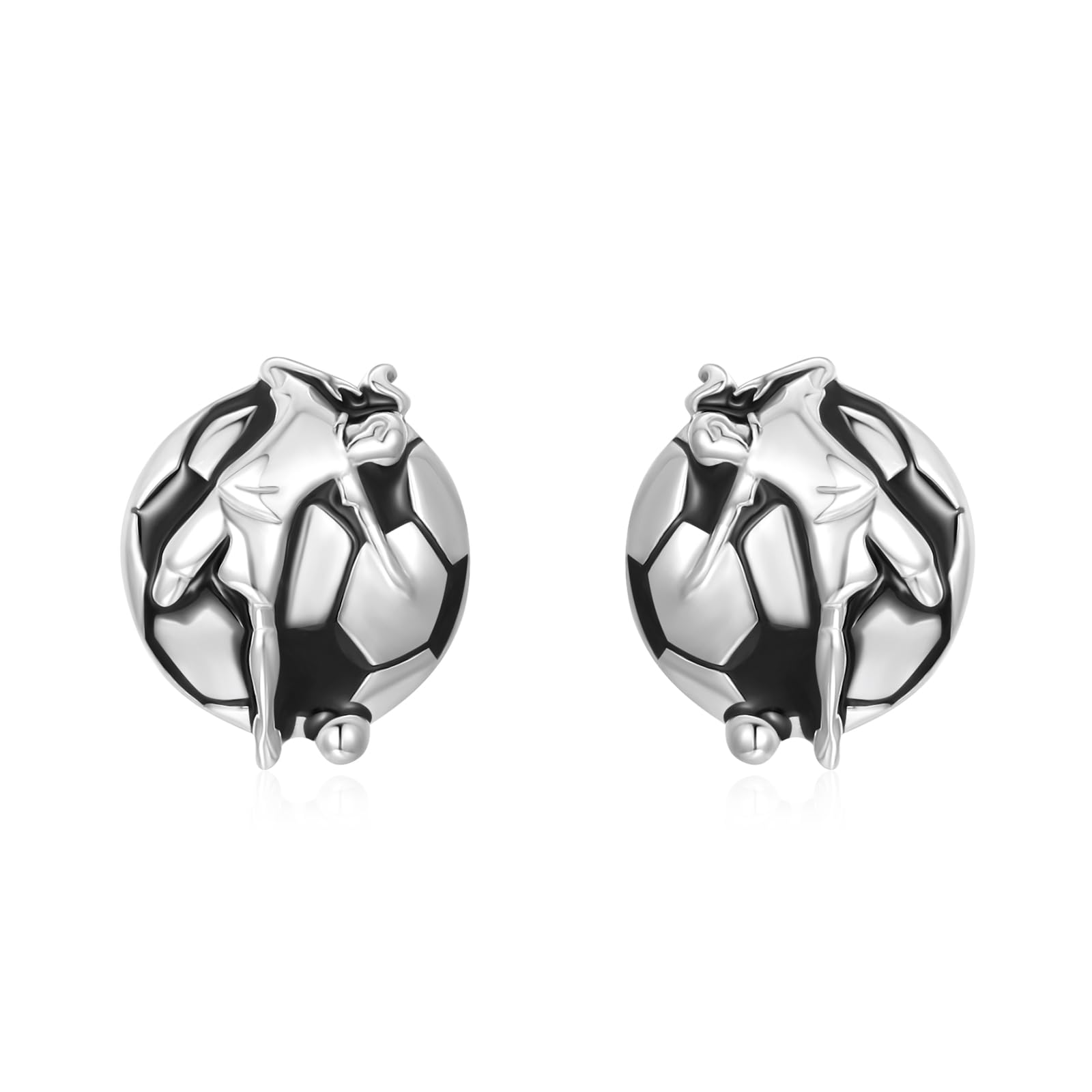 Orecchini sportivi in argento sterling 925 autentico, orecchini