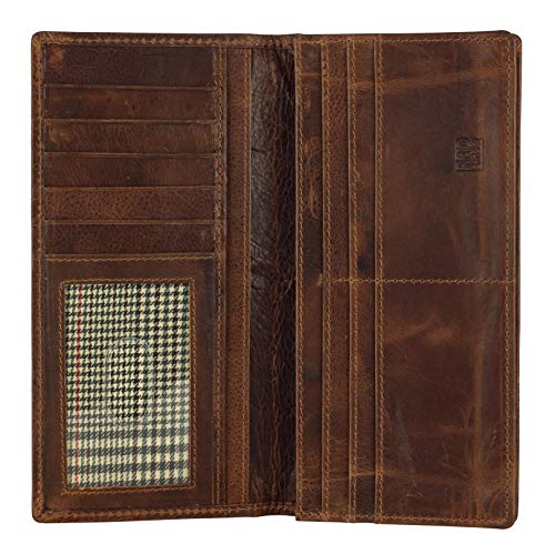 Image of RFID Blocking Mens Genuine leather Bifold Long Wallet