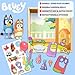Horizon Group USA Bluey Magnetic Wooden Playhouse, 18 Piece Activity Set, Includes 2 Wooden Dolls House, Great Toys for Kids, Fun Birthday Party Activity, House Playset