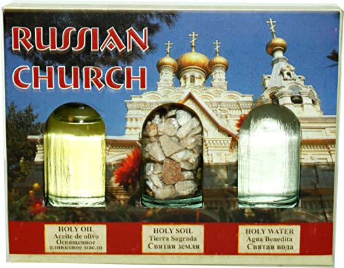 Holy Land Market Christian Gift Pack Authentic Anointing Oil, Holy Water and Soil