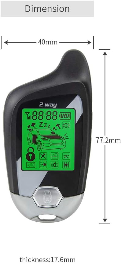 EASYGUARD EC202 2 Way car Alarm System with LCD Pager Display Remote Engine Start & Microwave Sensor DC12V