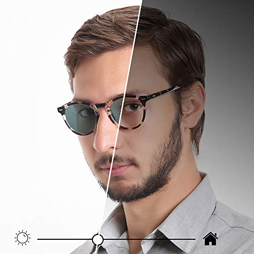 Image of YEIN Bifocal Reading Glasses, Photochromic Gray Sunglasses, for Women /Men（Black&White,+1.00 /+4.00 Magnification）