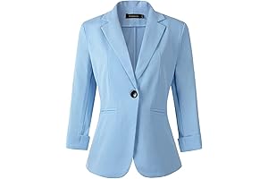 3/4 Sleeve Lightweight Office Work Suit Jacket Blazer for Women