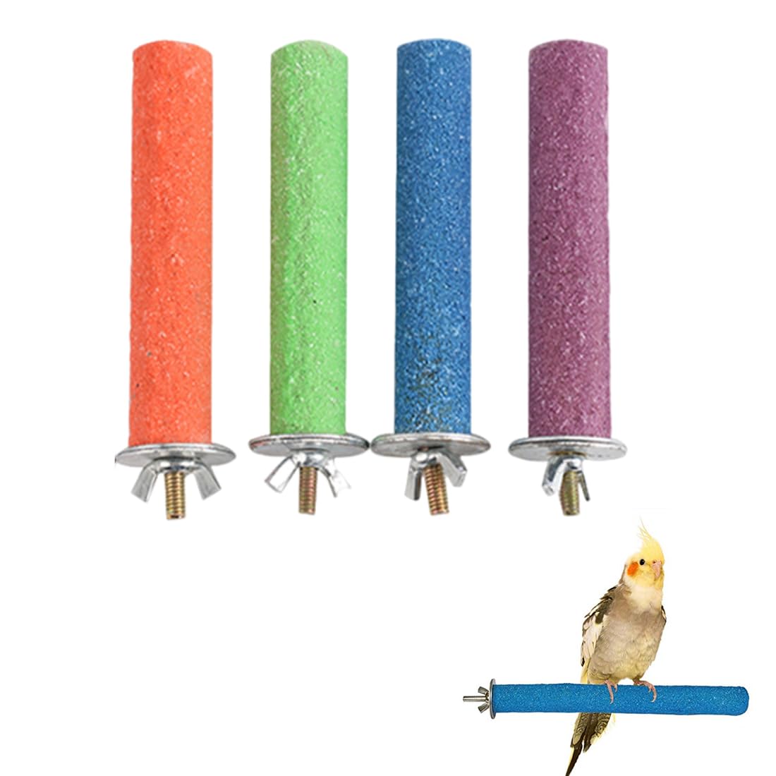 4 pièces Perchoirs pour Cages à Oiseaux, Perroquet Cage Perche, perchoirs pour Petits Oiseaux, pour perruches Canaries, bâtons Support Bois pour Perroque