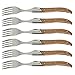 FlyingColors Laguiole Stainless Steel Fork Set, Rubber Wood Handle, Gift Box, 6 Pieces