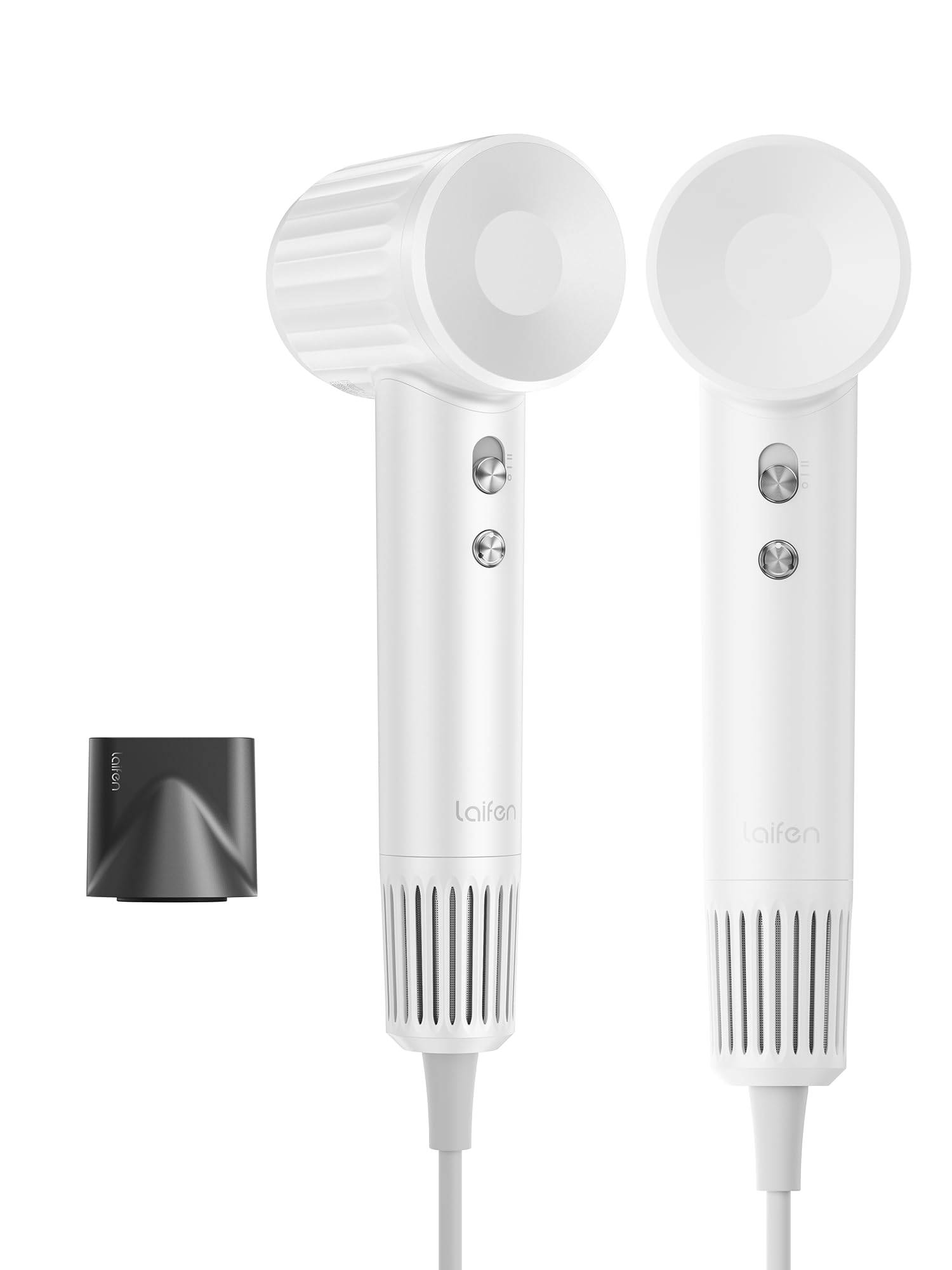 Laifen Sèche-cheveux série rétro 200 millions d'ions négatifs, sèche-cheveux de voyage avec moteur sans balais de 110 000 tr/min pour un séchage rapide, faible bruit avec buse magnétique (blanc)